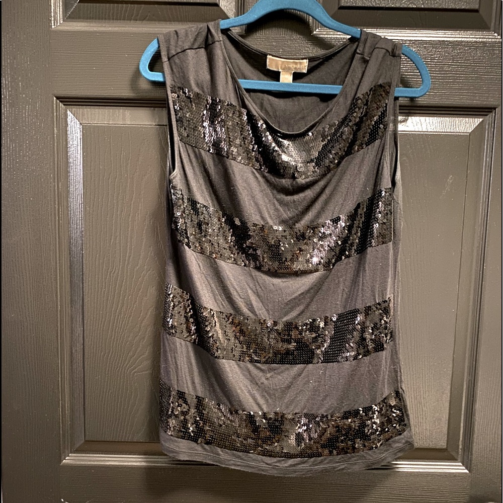 EUC MK Sleeveless Top With Sequence Stripes - Med